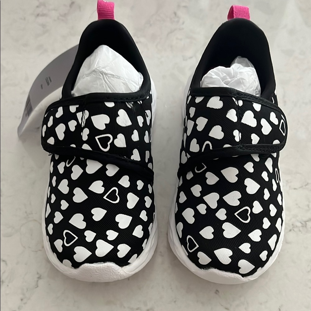 Carter's Black and White Heart Sneakers